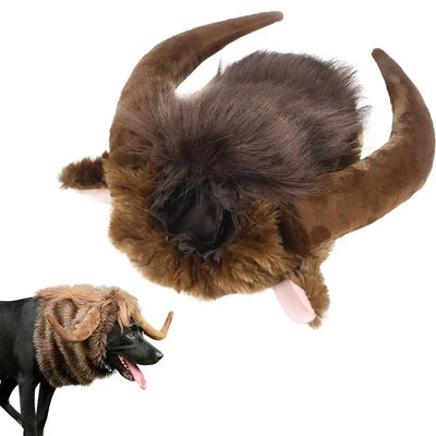 Funny Horn Headgear Pet Hat Headwear Wig Pet Dog Cat Halloween Clothes Pet Dog Accessories For Large Dogs Pet Supplies