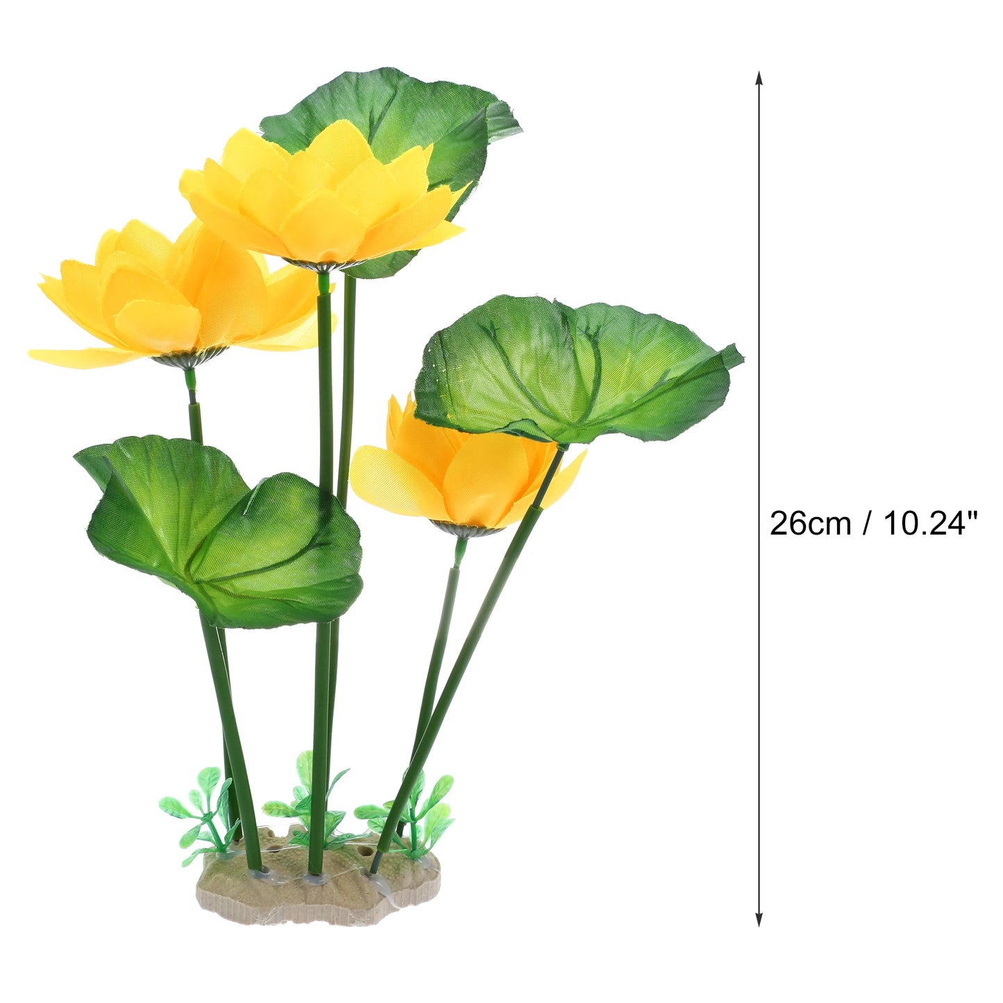 Uxcell Pond Flower Floating Lotus Leaves Artificial Flower Fake Lotus Plant Water Micro Landscape for Aquarium Garden Decoration