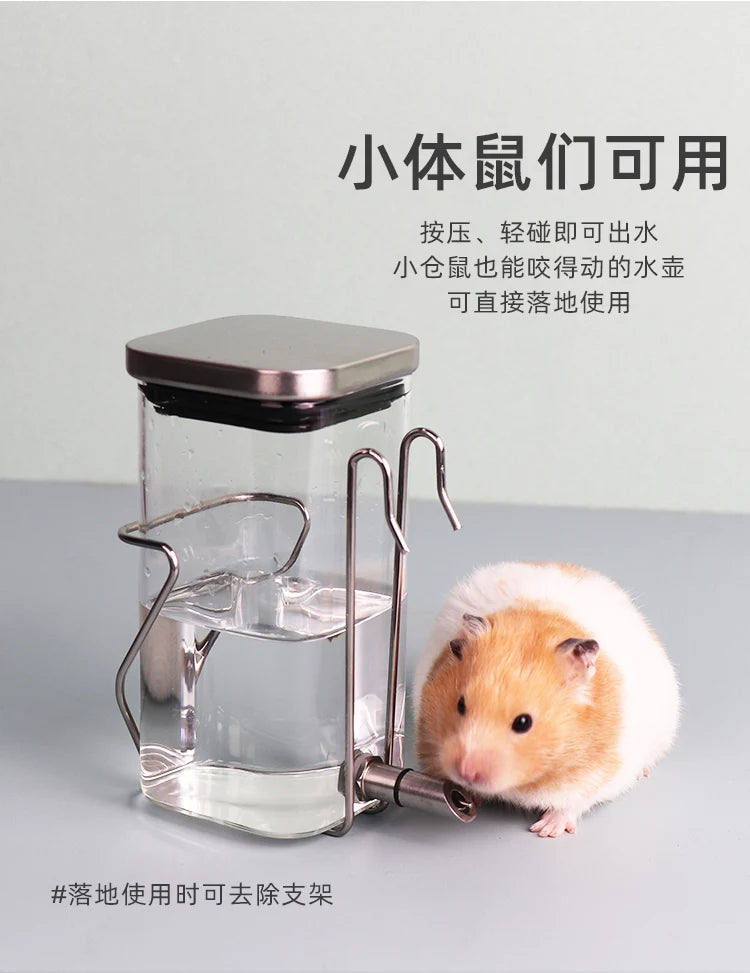Fine Needle Silent Totoro Striker Kettle Pet Parrot Hamster Drinking Kettle Flower Branch Squirrel Bite Proof Glass Feeder