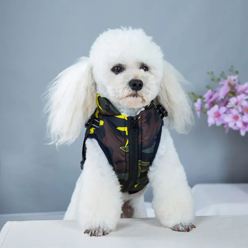 Winter Pet Dog Harness Vest Jacket Clothing Waterproof Coat Dog Clothes For Small Medium Dog Camouflage Windproof Puppy Pug Coat