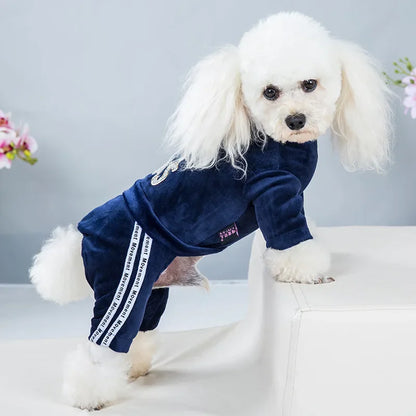 Pet Dog Clothing Four-legged Fashion letter Pet Dog Clothes for Dogs Coat Hoodie Sweatshirt Four seasons One-piece Jumpsuit