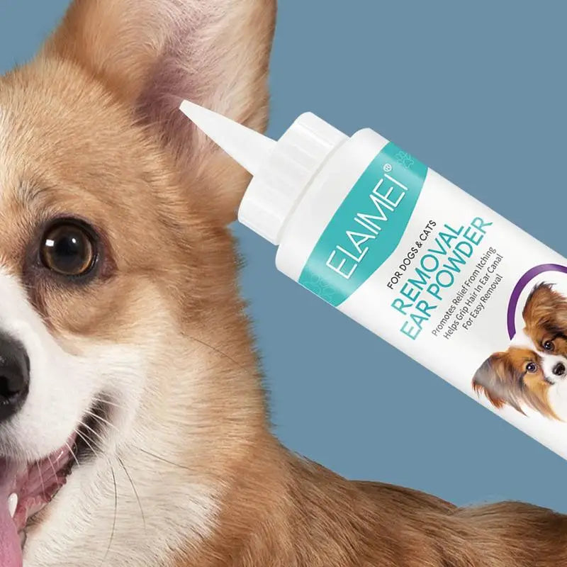 Dog Ear Powder Pet Ear Powder Painless Hair Removal Ear Cleaner Pet Health Care Pet Accessories For Dogs Easy to Remove Ear Hair