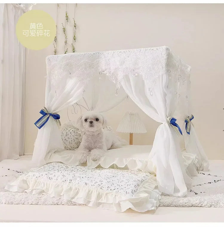 Pet Bed Cat Bed Cat Nest Teddy Than Bear Kennel Princess Wrought Iron Dog Bed Small Medium and Large Dog Supplies