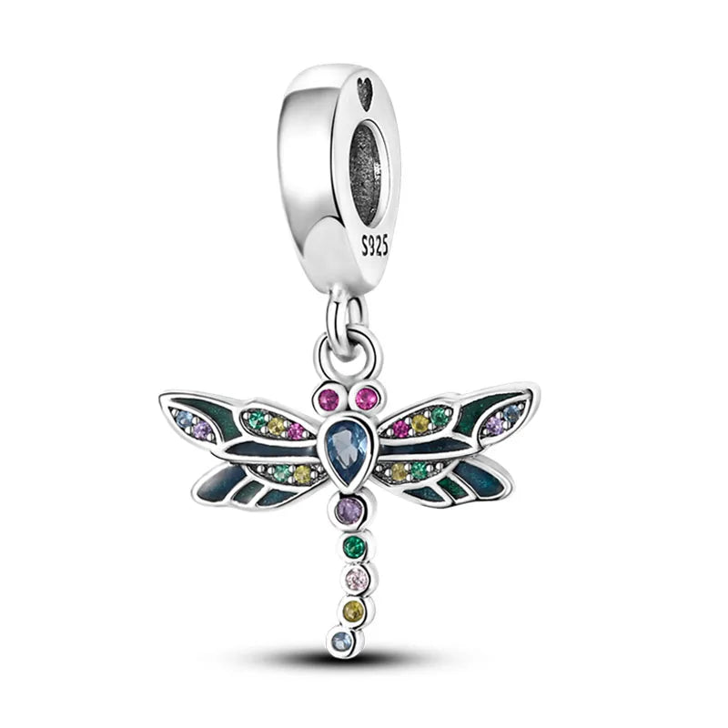 Fit Pandora 925 Original Bracelet 925 Silver Plate Flower Bird Series Charms Beads For Women Fashion DIY Jewelry Gifts Making