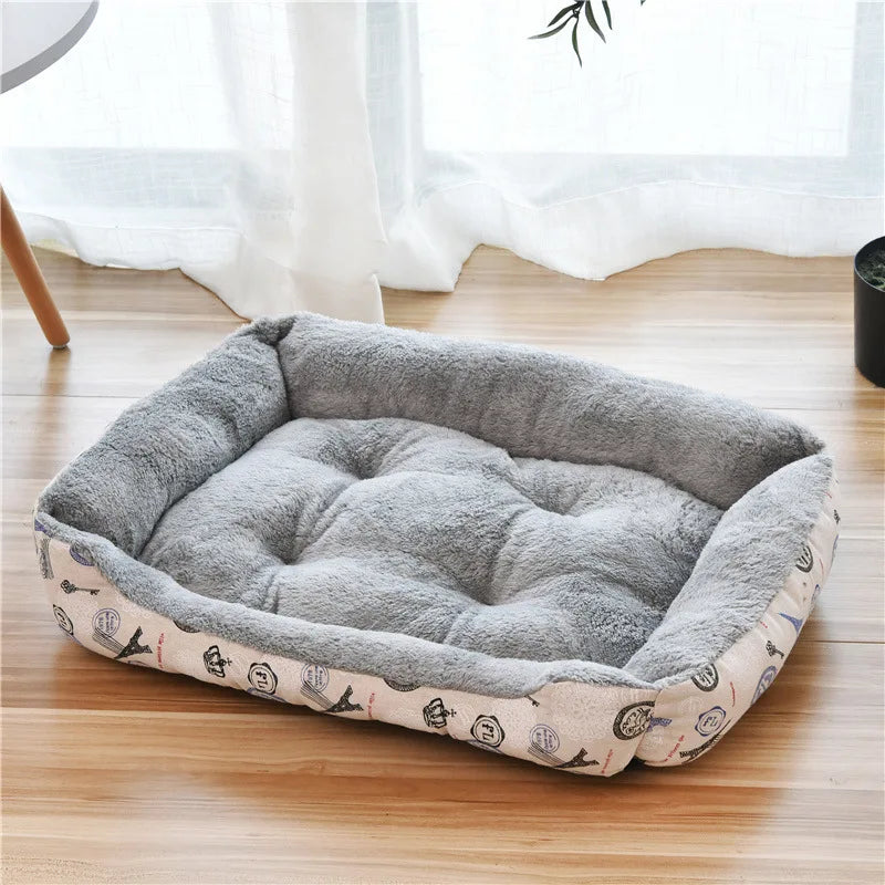 Cotton Striped Dog Cat Bed Mat - Breathable & Washable