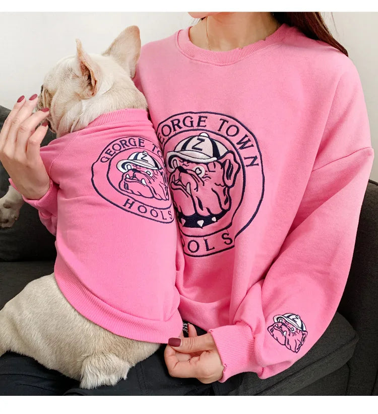 Dog Costume  Pet Clothes Crew Neck Korean Version Spring and Autumn Parent-child Wear Pure Cotton Four Colors Seven Sizes