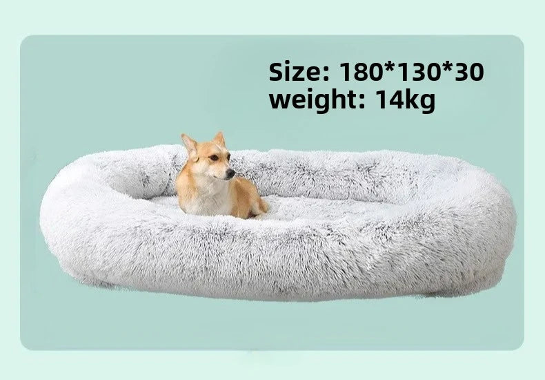 Plush Pet Bed with Pillow Quilt Winter Warm Large Foam Pad Pet Sleeping Pad Sofa Bed Removable and Washable Pet Kennel