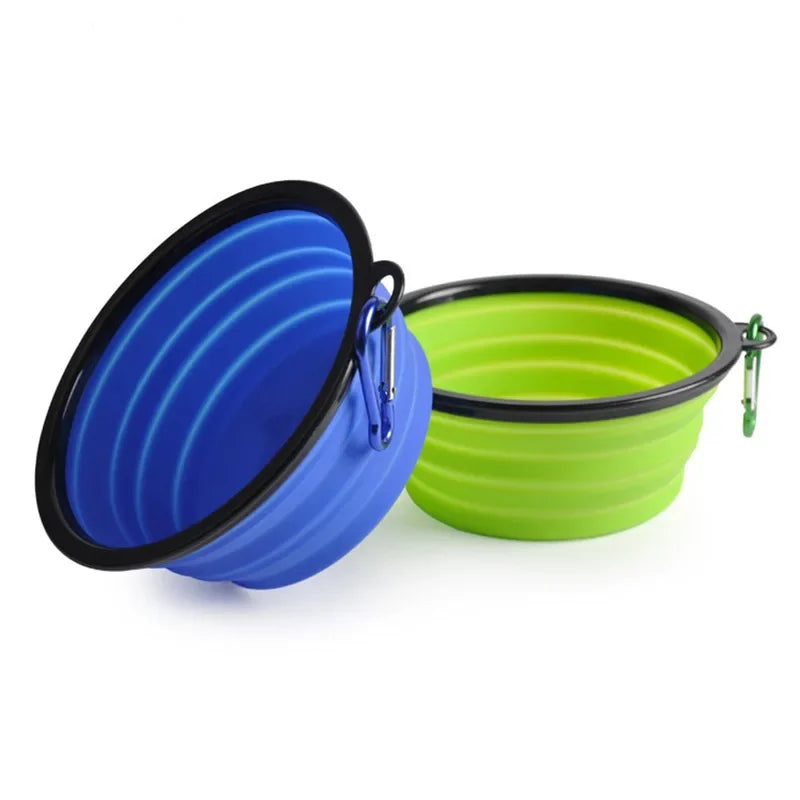 Pet Dog Collapsible Bowl Folding 350ml Silicone Bowl Outdoor Travel Portable Puppy Food Container Feeder Dish Bowl Pet dog bowls