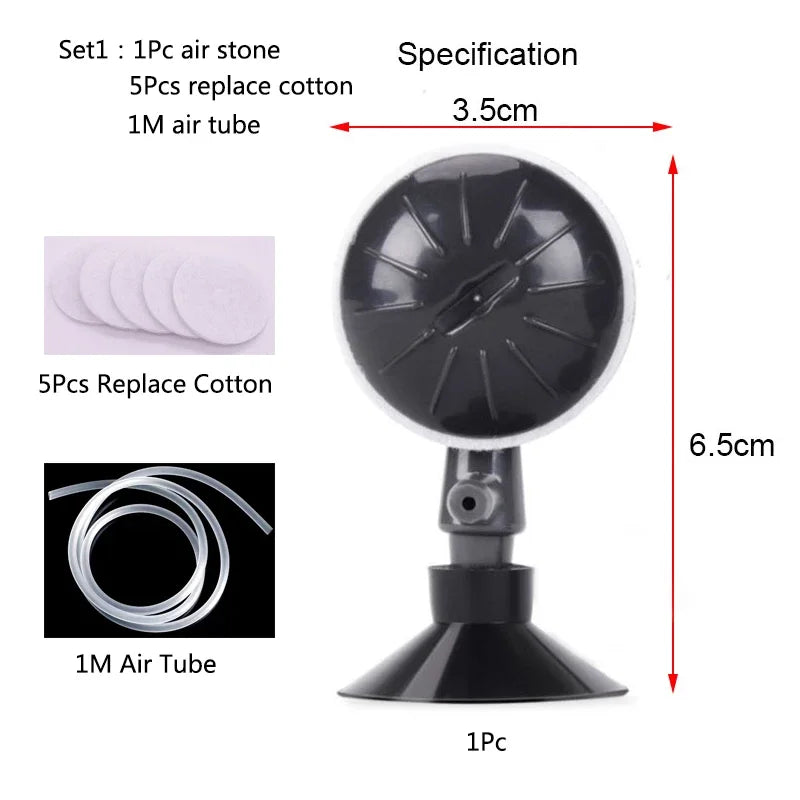 1/2Set Plastic Aquarium Air Stone with Suction Cups Pond Fish Tank Pump Aerator Aeration Hydroponic Oxygen Air stone Accessories