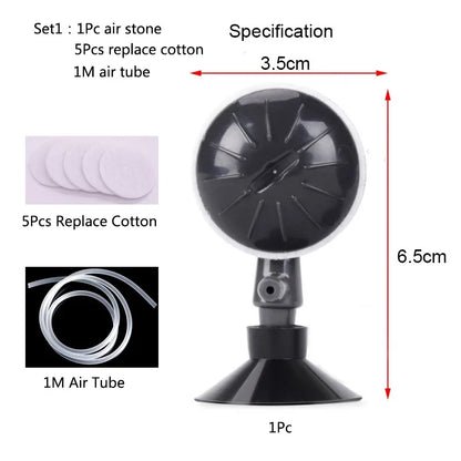 1/2Set Plastic Aquarium Air Stone with Suction Cups Pond Fish Tank Pump Aerator Aeration Hydroponic Oxygen Air stone Accessories
