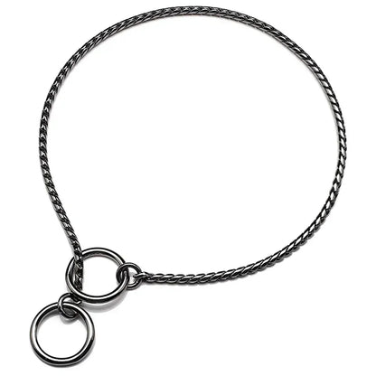 Metal Chain Dog Show Collar Pet Slip Collar for Shows Fine Brass Snake Choke Chain Collar Adjustable for Small Medium Large Dogs