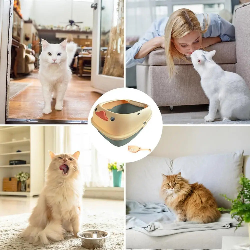 Large Cat Pan Cat Litter Pan Cat Litter Pan Cat Litter Container For Poop Large Cat Pan Litter Container With Scoop High Sided