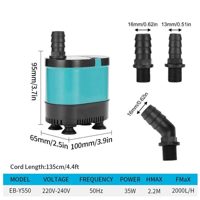 Pond Pump Anti-leakage And Water Proof Pond Pump Water Fountain Pump With No Pollution Water Pump For Fountains Aquarium Fish