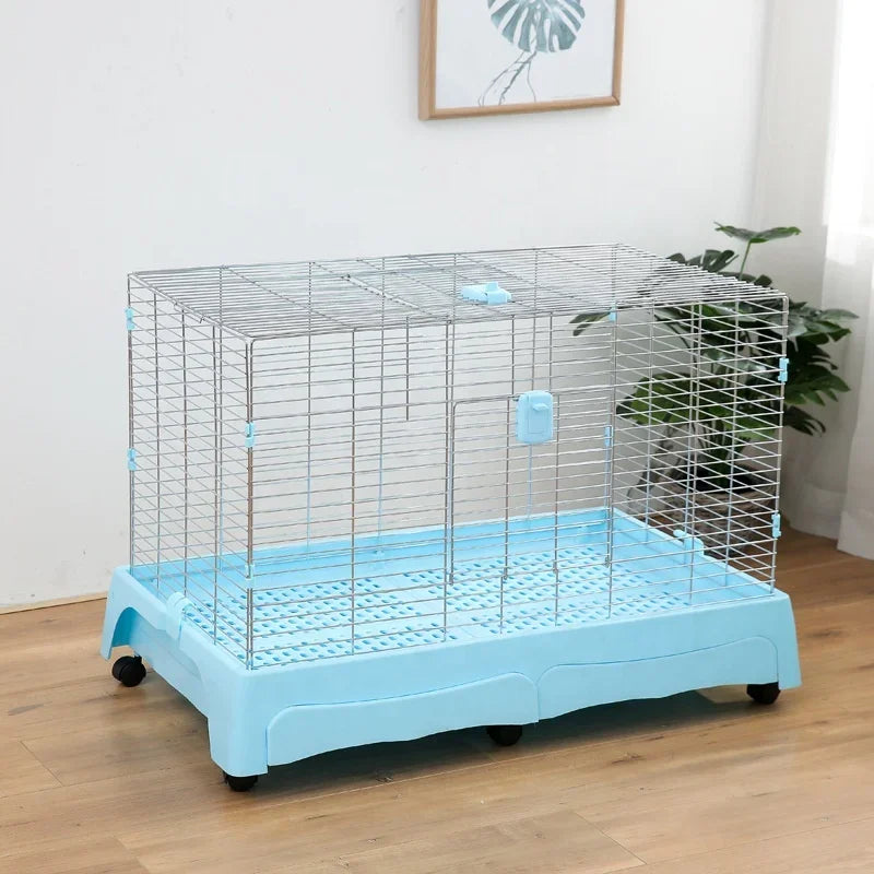 New Products Metal Wire Indoor Home Use Pet Rabbit Cage with Plastic Matting Cheap Pet Cage With Tray