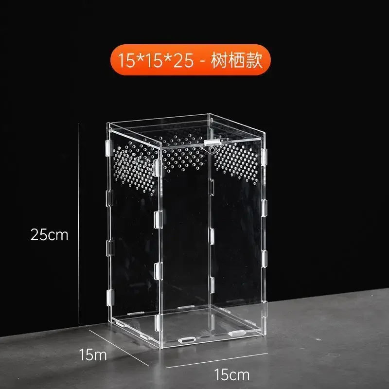 Reptile Acrylic Transparent Terrarium Breeding Box Turtle Cage Nano Arboreal Tarantula Enclosure Dearded Dragon Reptiles Habitat