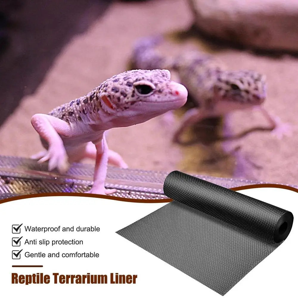 Reptile Terrarium Liner Cuttable Non-Adhesive Waterproof Substrate Mat Tank Accessories for Bearded Dragon Lizard Tortoise Gecko