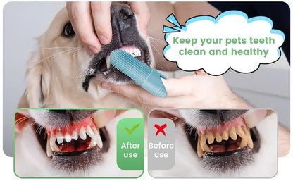 360° Cleaning Finger Toothbrush for Dogs, Food Grade Silicone Dog Finger Toothbrush, Toothbrush for Dogs Cats Dental Care