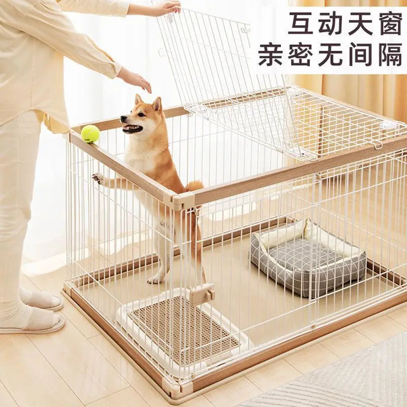 Dog Cage Alice Dog Cage Medium and Small Dog Shiba Inu Bulldog Pet Kennel Fence Indoor Fence