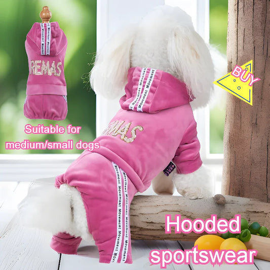 Pet Dog Clothing Four-legged Fashion letter Pet Dog Clothes for Dogs Coat Hoodie Sweatshirt Four seasons One-piece Jumpsuit