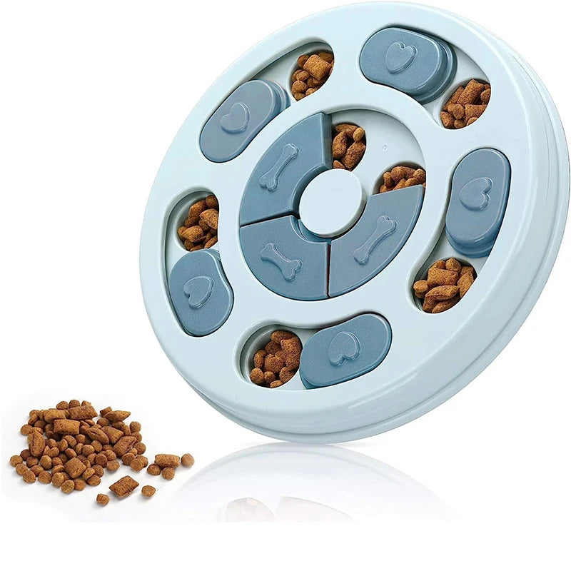 Dog Puzzle Toys Slow Food Dispenser Feeding Interactive Plate Bowl Non-Slip Anti-choking Increase IQ Cat Dogs Training Games