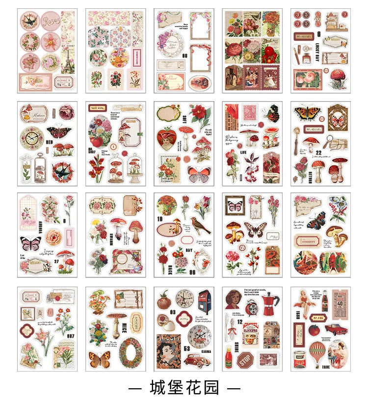 JIANQI 20 pcs PET Die cut Stickers book Plant Flower Label Decorative handmade Scrapbooking Material Diary Album Craft Supplies