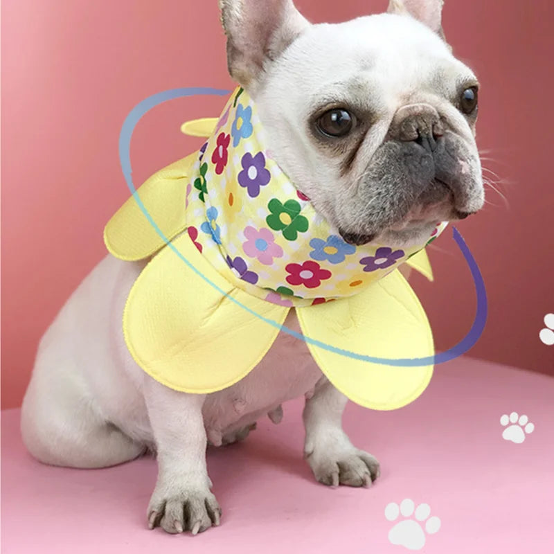 Dog Cooling Bandana Pet Summer Cool Neck Collars Cooling Reusable Petal Shape Adjustable Dog Neck Wrap For Bulldog Summer Hot