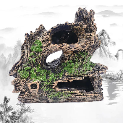 Artificial Aquarium Decoration Resin Tree Root Aquatic Fish Tank Ornament Decor Tree Hole Crystal Shrimp Dodge Breeding House