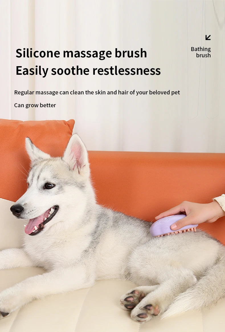 Colored Pet Steam Beauty Comb Cleanable Floating Hair Remove Tangled Hair No Need To Take A Shower Universal For Cat And Dog