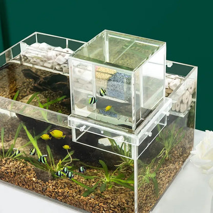 Fish Aquarium Tank Small Transparent Fish Elevator Tank Lightweight Acrylic Inverted Above Water Fish Tank Aquariums Fish Bowls