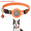 Dog Collar with Leather AirTag Holder, Soft Reflective Pet Tracker Collar with Bell, Adjustable GPS Anti-Lost Collars for Puppy