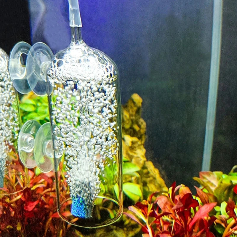 Glass Cover Fish Tank Aquarium Air Stone Oxygen Aerator Increasing Air Bubble Pond Pump Hydroponic Oxygen Supply High Quality
