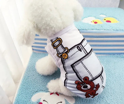 Wholesale Small Pet Dog Clothes Vest Down Jacket Cartoon Cute Chihuahua Tshirt Puppy Yorkshire Terrier Puppy Bulldog Ropa Perro