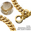 Gold Dog Chain Collar, Large Metal Dog, Medium Link Link, Small Steel, Cuban, Walking, Training