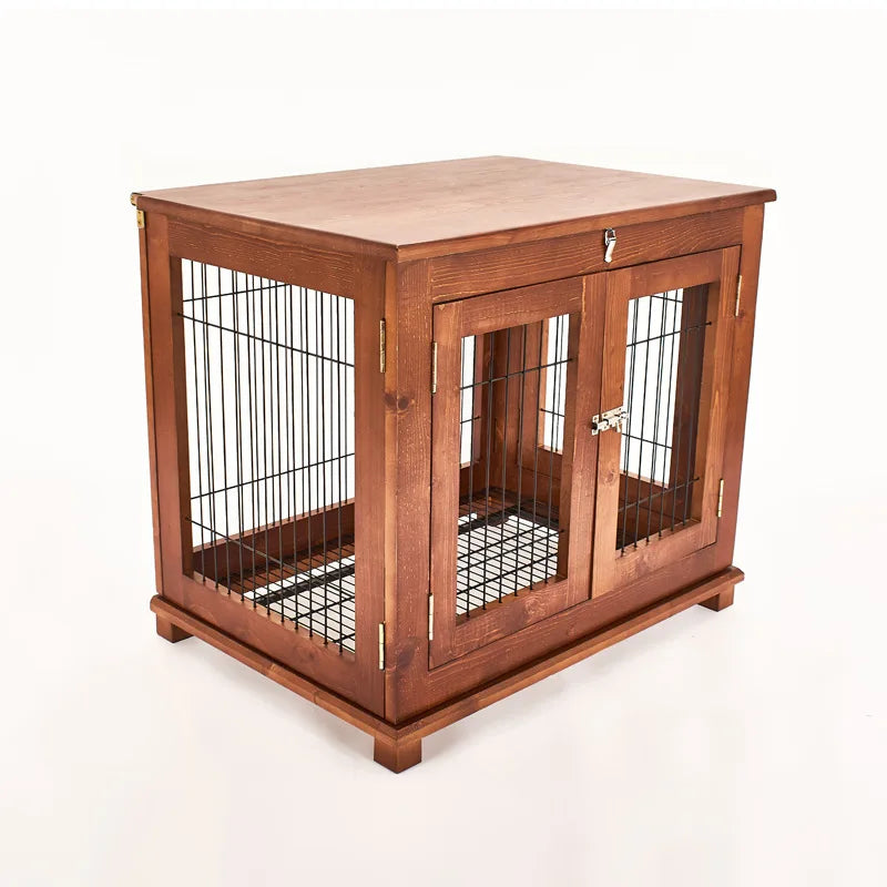 Cross-border new pet waterproof solid wood dog cage thickened pine golden retriever dog cage pet nest indoor high-end dog villa