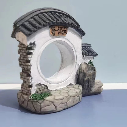 Resin Door Aquarium Decoration Fish Tank Ornament Acuario Rocks for Aquarium Fish Decor For Small Fish Shrimp Shelter House Hot