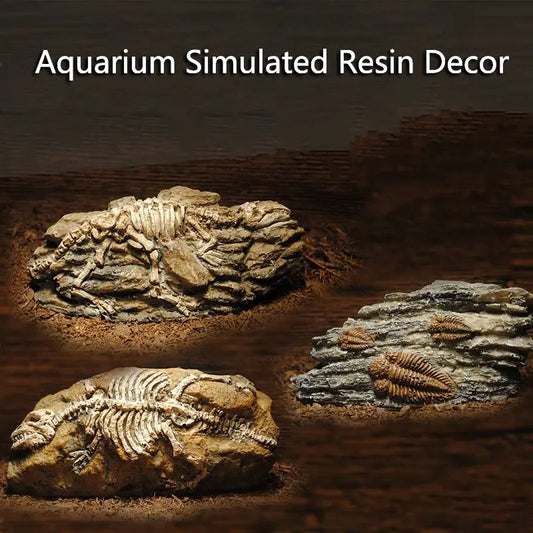 Aquarium Decorations Resin Fossil Artificial Fish Tank Ornament Shrimps Small Fish Reptile Aquarium Shelter Landscape Decor New
