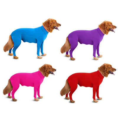 Four Feet Lightweight Pajamas Pure Dog Jumpsuits Tight Dog Coat Nursing Clothes Bodysuit For Small Medium Large Dogs Pet Costume