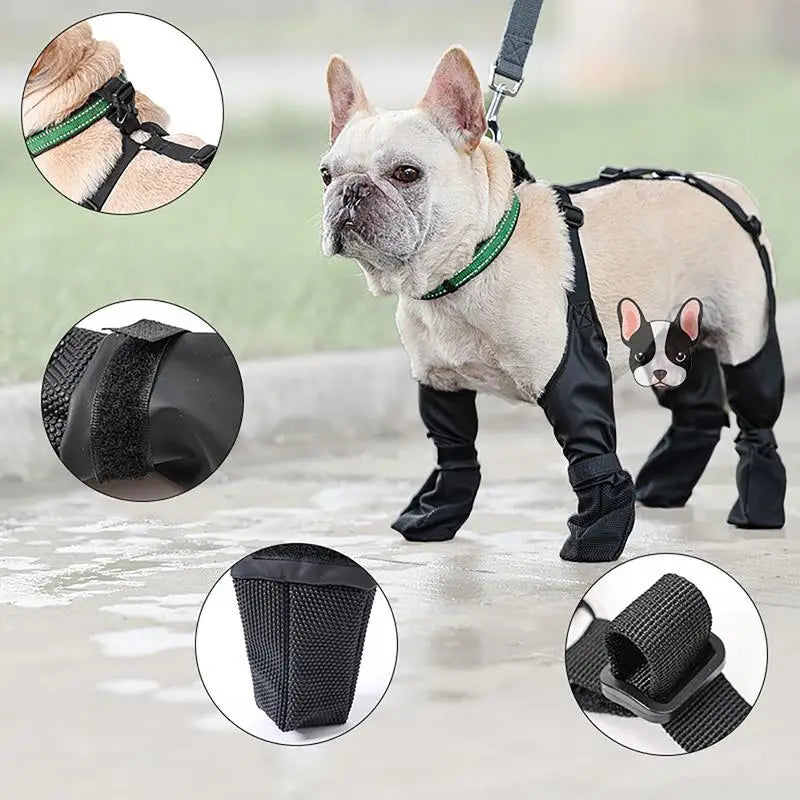 Dog Shoes Waterproof Adjustable Dog Boots Waterproof Breathable Pet Shoes Pets Paws Protector Outdoor Walking Soft Shoes