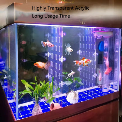 Transparent Acrylic Fish Tank Isolation Board Aquarium Grid Separation Separator Portable Water Supply Acrylic Divider Terrarium