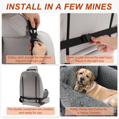 UXCELL Stylish Dog Travel Car Seat Casual Silod Dog Beds Mats Booster for Small Medium Dogs Safe Comfortable with Seat Belt