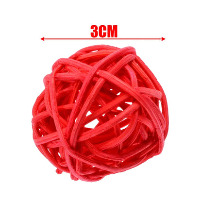 10pcs Primary Color Sepak Takraw Parrot Chewing Toy Ball Pet Bird Foot/foot Scratching/foot Toy Pet Chewing Toy Sepak Takraw