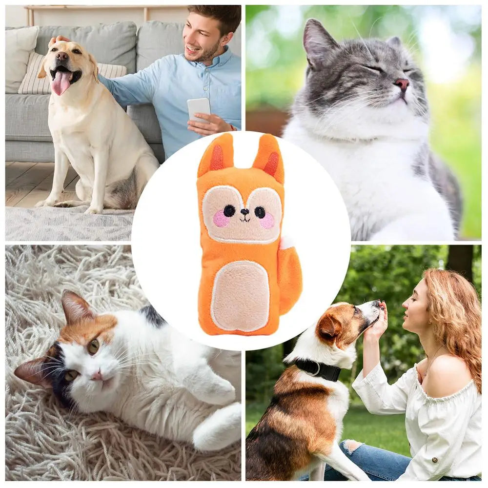 Chew Toys For Dogs Soft Cartoon Plush Dog Teethers Chew Toys Relaxing Sensory Toys Interactive Elastic Pet Toys With Sound For