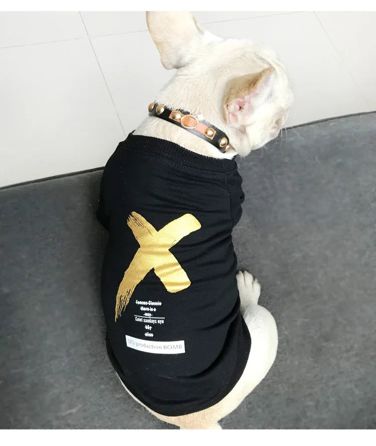 Pet Clothes  Dog Clothes Parent-child Wear Spring and Autumn Korean Version Printing Pure Cotton Two Colors Seven Sizes