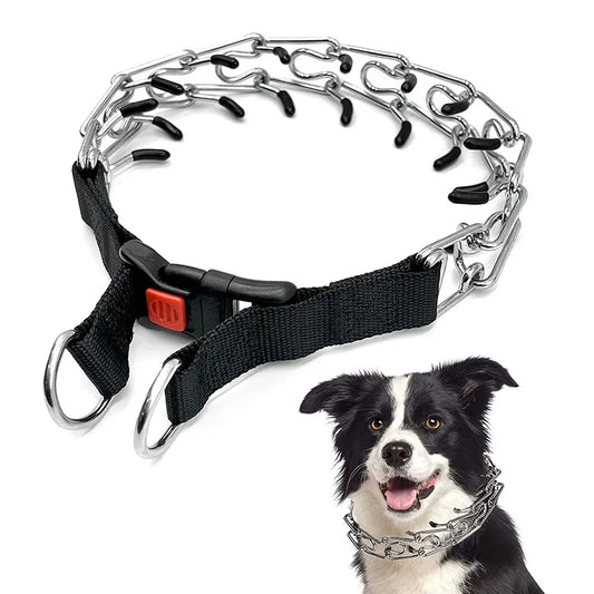 Strong Dog Prong Collar for Dogs Adjustable Detachable Dog Training Collar with Quick Release Buckle for Small Medium Large Dogs