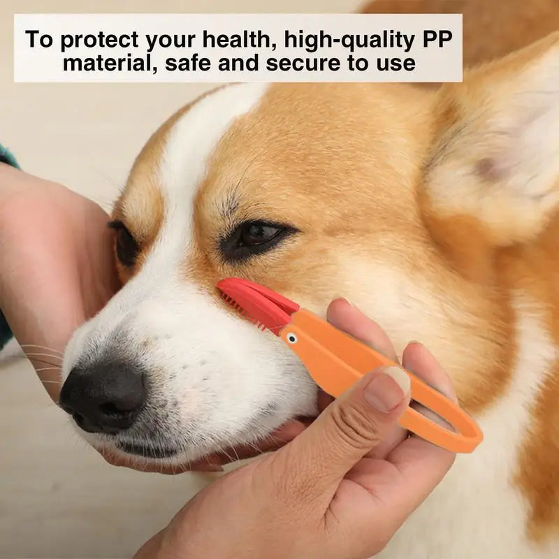 Dog Tear Stain Remover Comb Silicone Brush Head Pet Tear Stain Remover Comb With Anti-Slip Handle Multipurpose Dog Comb Durable