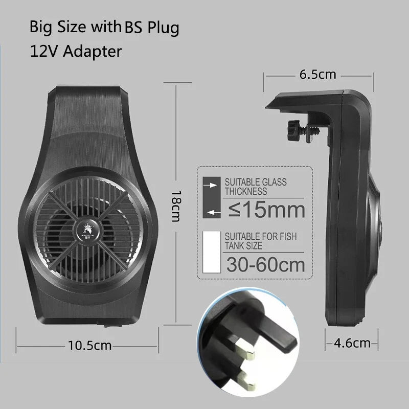 1Pcs Aquarium Fish Tank Cooling Fan System Chiller Control Reduce Water Temperature Fan Set Cooler Aquarium cooling fans