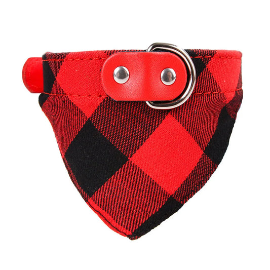 Pet Neckerchief Adjustable Strap Dog Bandanas Collars for Small Large Dogs Puppy Pet Products Plaid Scarves Pet Cat Accessories