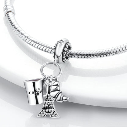 MULA 1PC Coffee Pet Moon Star Silver Plated Pendant Fit Original Snake Chain Charm Bracelet DIY Women Jewelry Gift
