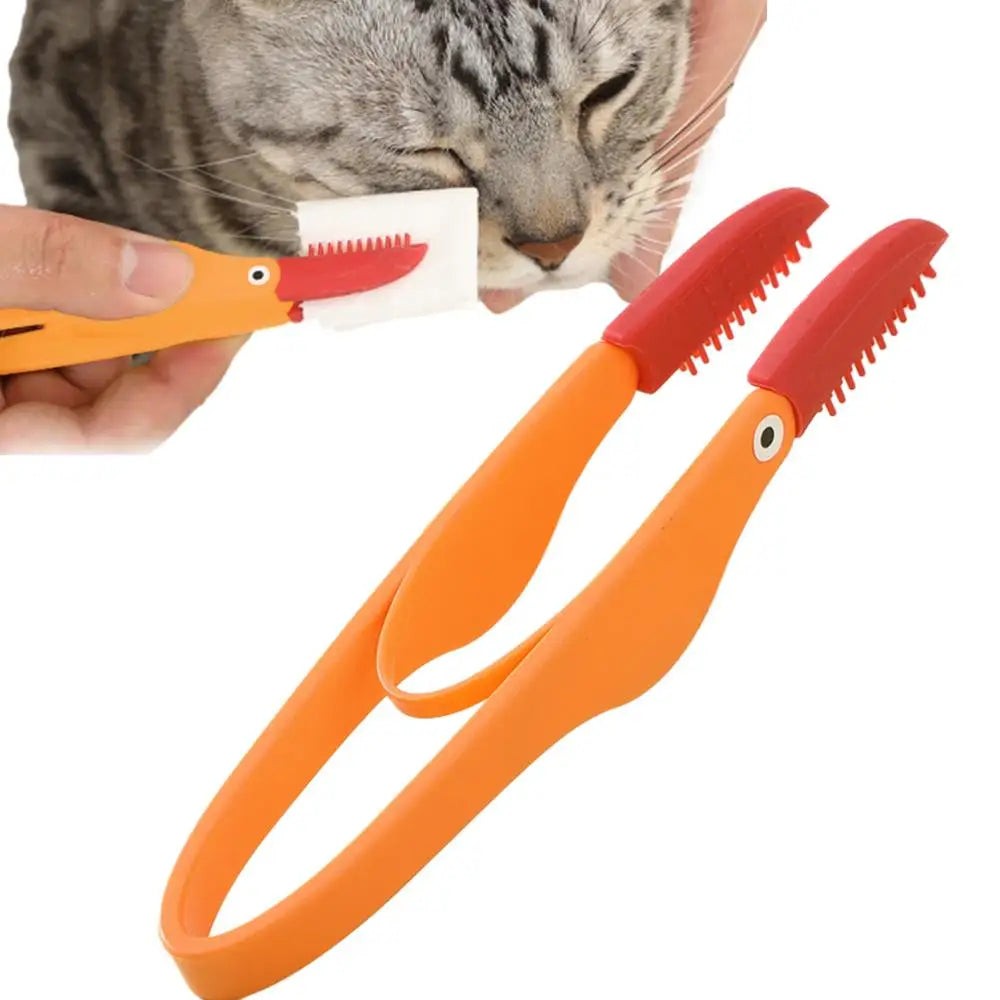 Dog Tear Stain Remover Comb Silicone Brush Head Pet Tear Stain Remover Comb With Anti-Slip Handle Multipurpose Dog Comb Durable