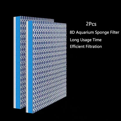 8D Aquarium Fish Tank Filter Sponge No Glue Foam Biochemical Cotton Aquarium Filtration Accessories Efficient Filtration New